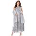 Plus Size Women's Embellished Gown With Shawl by Roaman's in Silver Shimmer (Size 28 W)