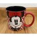 Disney Dining | Disney Minnie Mouse Coffee Mug Cup Red White Polka Dots Xl 20 Oz Black Ceramic | Color: Black/Red/White | Size: Os