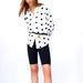 Zara Tops | Euc Zara Black/Ecru Polka Dot Button Down Shirt, S | Color: Black/White | Size: S