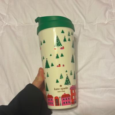 Kate Spade Kitchen | Kate Spade Coffee/Tea Holiday Travel Mug | Color: Green/Pink | Size: 16oz