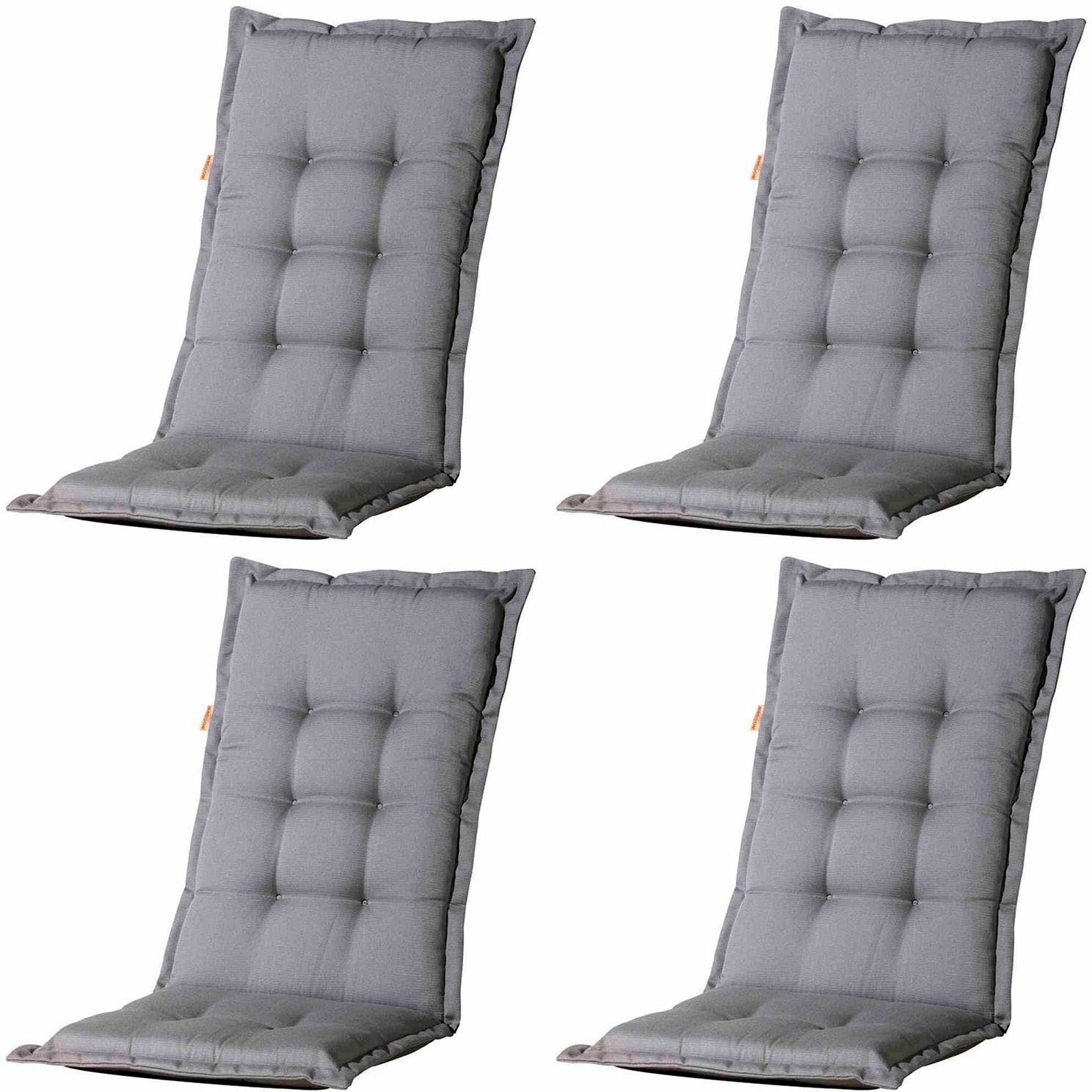 Hochlehnerauflage MADISON "Panama", grau, B:50cm H:8cm T:123cm, Obermaterial: 50% Baumwolle, 50% Polyester, Polsterauflagen, für Hochlehner/Klappsessel