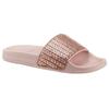Pantolette SKECHERS "POP UPS NEW SPARK", Damen, Gr. 36, rosa (roségoldfarben), Textil, casual, Schuhe, Sommerschuh, Schlappen mit funkelnder Bandage