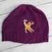 Disney Accessories | Disney Store Vintage Knit Beanie Stocking Hat Bambie Purple Youth One Size | Color: Purple/Tan | Size: Osg