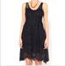 Free People Dresses | Free People Sleeveless Lace Dress Black Gold Sparkle 4 | Color: Black | Size: 4