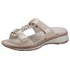 Pantolette ARA "HAWAII", Damen, Gr. 37, beige (sand metallic), Veloursleder, modisch, Schuhe, Keilabsatz, Sommerschuh, Schlappen mit Klett