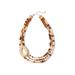 Plus Size Women's Wood Bead Necklace by Accessories For All in Brown