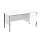 Sonata Rectangular 1500mm Desk with Single 2 Drawer - EF1575REC2DPWHBK