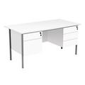 Sonata Rectangular 1500mm Desk with Double 2 and 3 - EF1575REC5DPWHBK