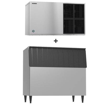 Hoshizaki KM-1601SWJ3/B-800SF 1671 lb KM Series Crescent Cube Commercial Ice Machine w/ Bin - 800 lb Storage, Water Cooled, 208-230v, Stainless Steel