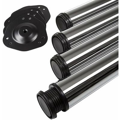 4er Set Tischbeine ø 60 mm Höhe 710 mm Chrom poliert höhenverstellbar Image