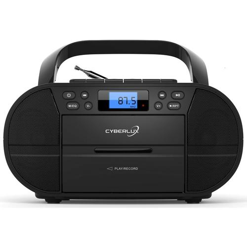 Cyberlux - CD-Player mit Kassettendeck usb fm Radio mit 20 Speicherplätze Schwarz CD-Player mit