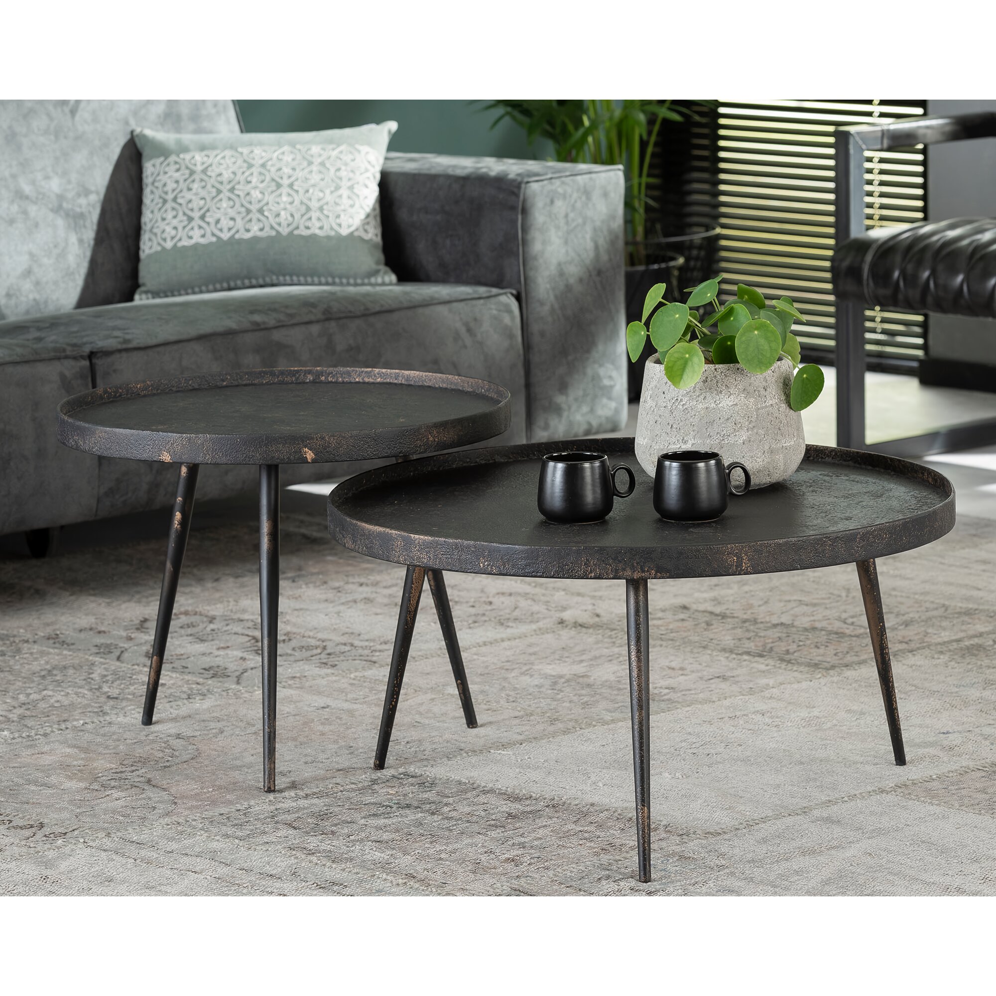designline »Melau« Couchtisch 2er-Set Metallisch