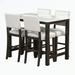 5 Piece Rustic Wooden Dining Table Set with 4 Upholstered Chairs