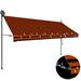 vidaXL Retractable Awning with Hand Crank and LEDs Sunshade Patio Shelter