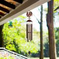 ICE ARMOR 38 Long Metal Brown Rooster Silhouette Wind Chime Garden Patio Decoration