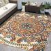 Abani Hampton Collection 5 x 8 Multi Color Intricate Lacework Indoor/Outdoor Rug