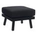 Linon Turner Aluminum Outdoor Ottoman Black Stain Resistant Cushion in Black