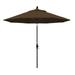 Pemberly Row Skye 9 Black Patio Umbrella in Olefin Teak