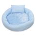 Extra Amazingly Luxury Soft Fluffy Comfort Pet Dog Cat Rabbit Bed Comforable Warm Pet Cushion Small Animal Bed For Small Medium Animals Round Blue L