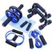 AB Roller abdominal trainer 6in1 fitness set with knee pads push-up handles/push up stand fitness resistance bands skipping rope hand trainer for men women home abdominal muscle trainer