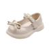 Girls Sandals Children Shoes Pearl Bow Tie Hook Loop Princess Shoes Dance Shoes Girls Sandals Tan