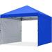 ABCCANOPY 10ft x 10ft Easy Pop up Outdoor Canopy Tent With 2 Side Walls Blue