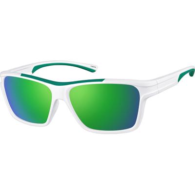 Zenni Men's Square Rx Sunglasses White Plastic Full Rim Frame