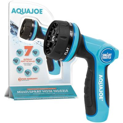 Aqua Joe AJHN102 Indestructible Heavy-Duty Metal Adjustable Hose Nozzle with Smart Throttle and 7 Spray Patterns
