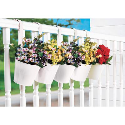 Hanging Planters, Set of 5 by BrylaneHome in White...