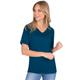 T-Shirt TRIGEMA "TRIGEMA V-Shirt aus 100% Bio-Baumwolle (kbA)" Gr. M, blau (saphir, c2c) Damen Shirts Jersey