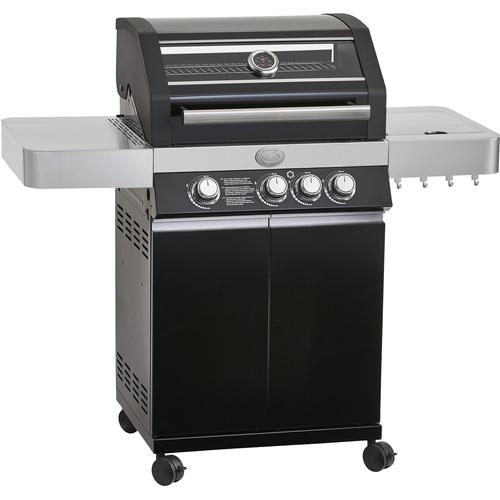 „Gasgrill RÖSLE „“BBQ-Station VIDERO, 25519″“ Grills Gr. B/H/T: 127 cm x 117,5 cm x 57 cm, schwarz Gasgrills G3 Schwarz, 3 Haupt- und 1 Seitenbrenner, beleuchtete Drehknöpfe“