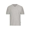 T-Shirt TRIGEMA "TRIGEMA V-Shirt DELUXE Baumwolle" Gr. XXXL, grau (grau, melange) Herren Shirts Sport