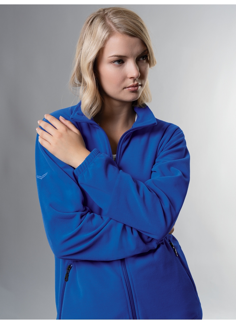 Fleecejacke TRIGEMA "TRIGEMA Fleecejacke", Damen, Gr. L, blau (royal), 100% Polyester, Jacken Image