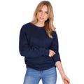 Sweatshirt TRIGEMA "TRIGEMA Sweatshirt", Damen, Gr. XL, blau (navy), 70% Baumwolle, 30% Polyester, Basic, Sweatshirts