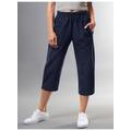 Jerseyhose TRIGEMA "TRIGEMA 3/4 Freizeithose aus Baumwolle", Damen, Gr. XXXL, US-Größen, blau (navy), 100% Baumwolle, Basic, Hosen