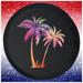 Black Tire cover Tye Dye Palm Trees Relaxing Beach Black 28 to 29 Inch