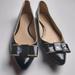 Kate Spade Shoes | Kate Spade Black Patent Leather Flat Shoe With Beige Trim Size 8.5 M | Color: Black | Size: 8.5m