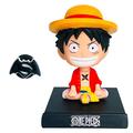 ITUBLE One Piece Bobbleheads Anime Luffy Figure Bobblehead Action Figures Car Dashboard Decorations Accessories Interior Birthday Cake Toppers Phone Holder for Women Men Boys Girls