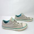 Converse Shoes | Converse All Star Gray Canvas Sneakers Lace Up Athletic Shoes Junior Size 4 | Color: Gray/Green | Size: 4g