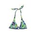 Malibu Dream Girl Swimsuit Top Blue Floral Halter Swimwear - Women's Size 9