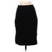 Halogen Casual Midi Skirt Calf Length: Black Print Bottoms - Women's Size X-Small