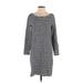 Gap Casual Dress - Shift Boatneck 3/4 sleeves: Blue Print Dresses - Women's Size Small