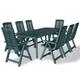 9 Piece Outdoor Dining Set Plastic Green VD18018 - Hommoo