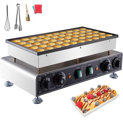 VEVOR 110V Mini Dutch Pancake Baker 50PCS 1700W Commercial Electric Nonstick Waffle Machine 1.8 Inches for Home and Restaurants