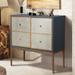 Delcey Mid-century Modern 2-Door Accent Cabinet Sideboard Brushed Brass Storage Shelf for Living/ Dining Room