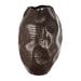 Decorative Textured Ceramic Vase with Irregular Rim, Brown