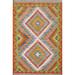 Multicolor Kilim Reversible Accent Rug Flatweave Wool Carpet - 2'8" x 3'11"