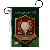 Breeze Decor BD-SP-G-109042-IP-DB-D-US13-BD 13 x 18.5 in. Live Laugh & Golf Burlap Interests Sports Impressions Decorative Vertical Double Sided Garden Flag