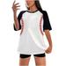 Summer Tops - Raglan Baseball Shirt Women Teen Girls Graphic Tee Flag Print Short Sleeve Crew Neck Jersey Tshirt