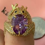 Kate Spade Jewelry | Kate Spade Elaborate Frog Ring Size 7 | Color: Gold/Purple | Size: Os